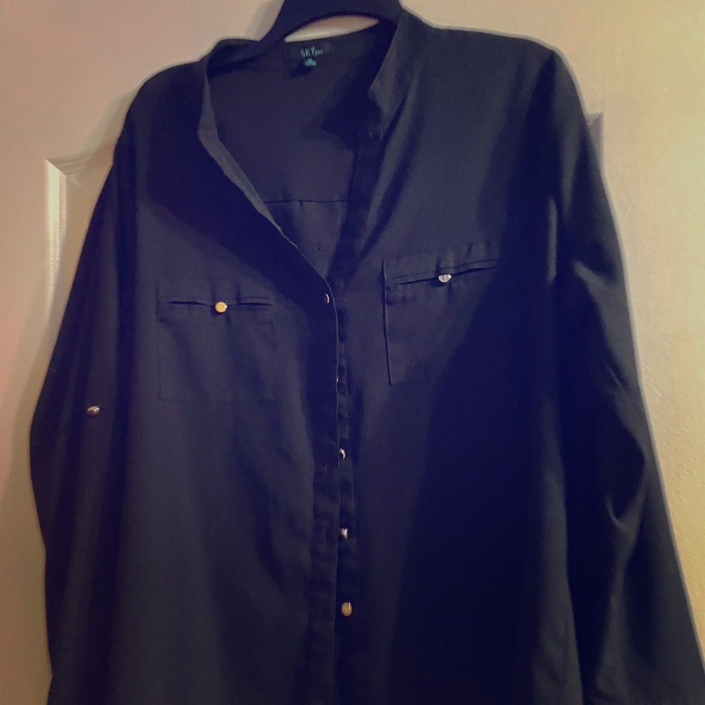 Black button down blouse
